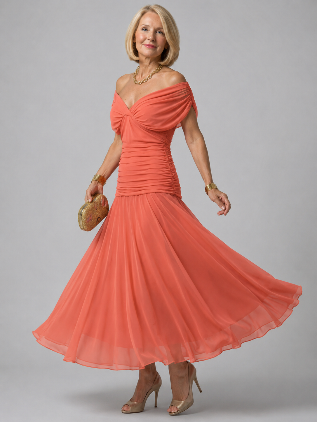 Evelina | Elegante Buikcamouflerende Maxi Jurk