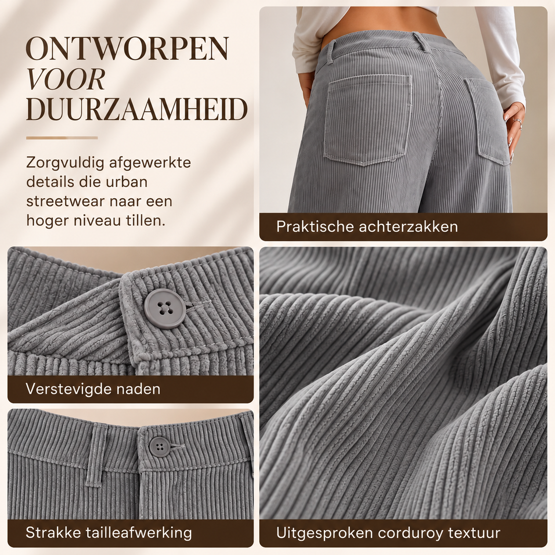Noelle™ | Comfortabele Wijde Broek Met Zakken