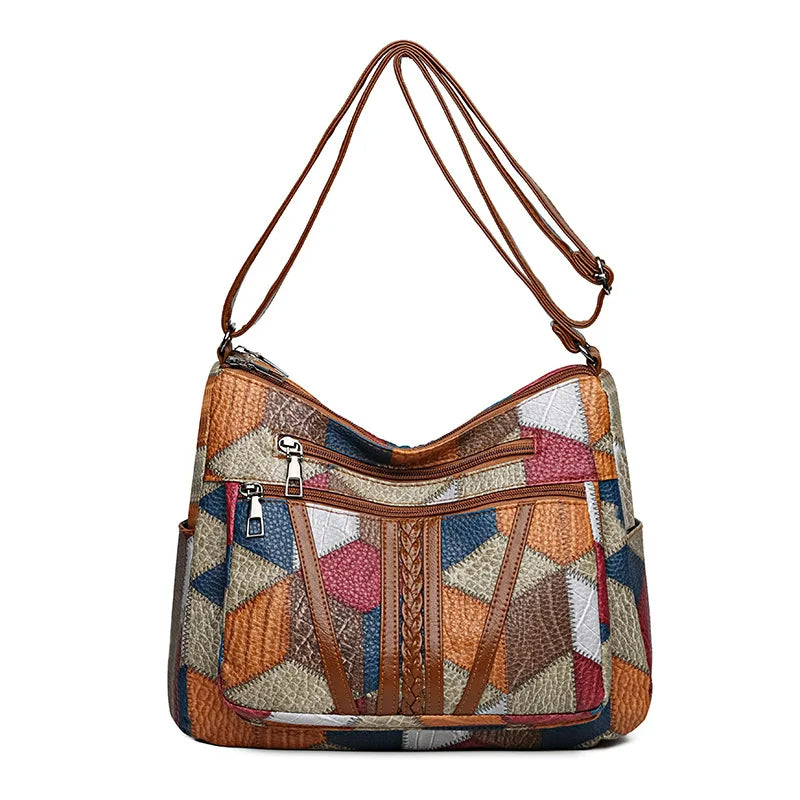 Hazel™ | Kleurrijke Patchwork Schoudertas