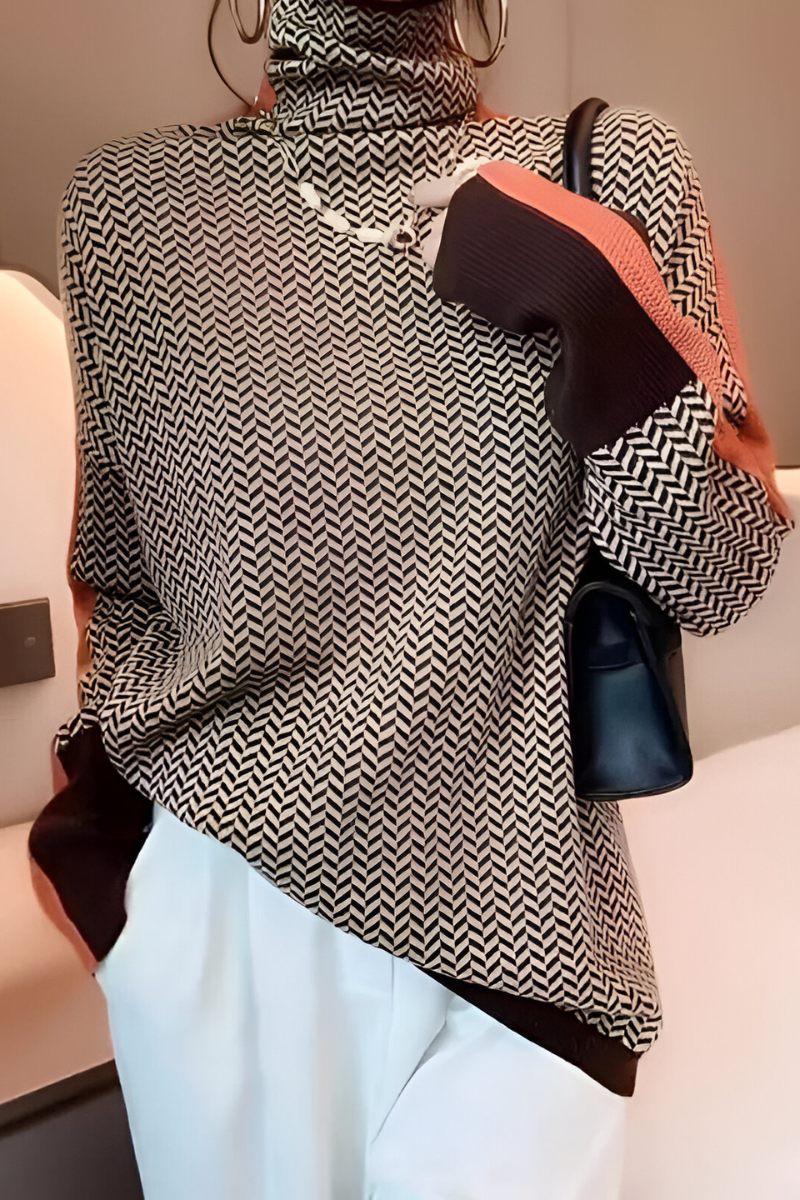 Nila | Trendy casual trui met hoge hals