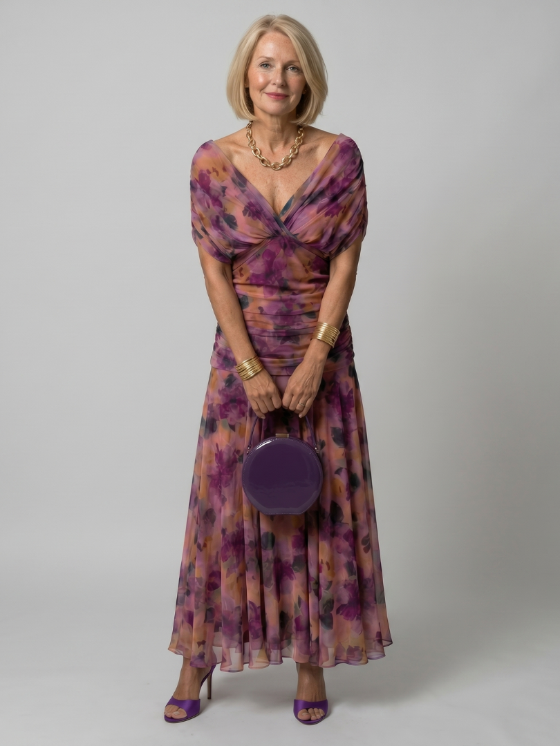 Evelina | Elegante Buikcamouflerende Maxi Jurk