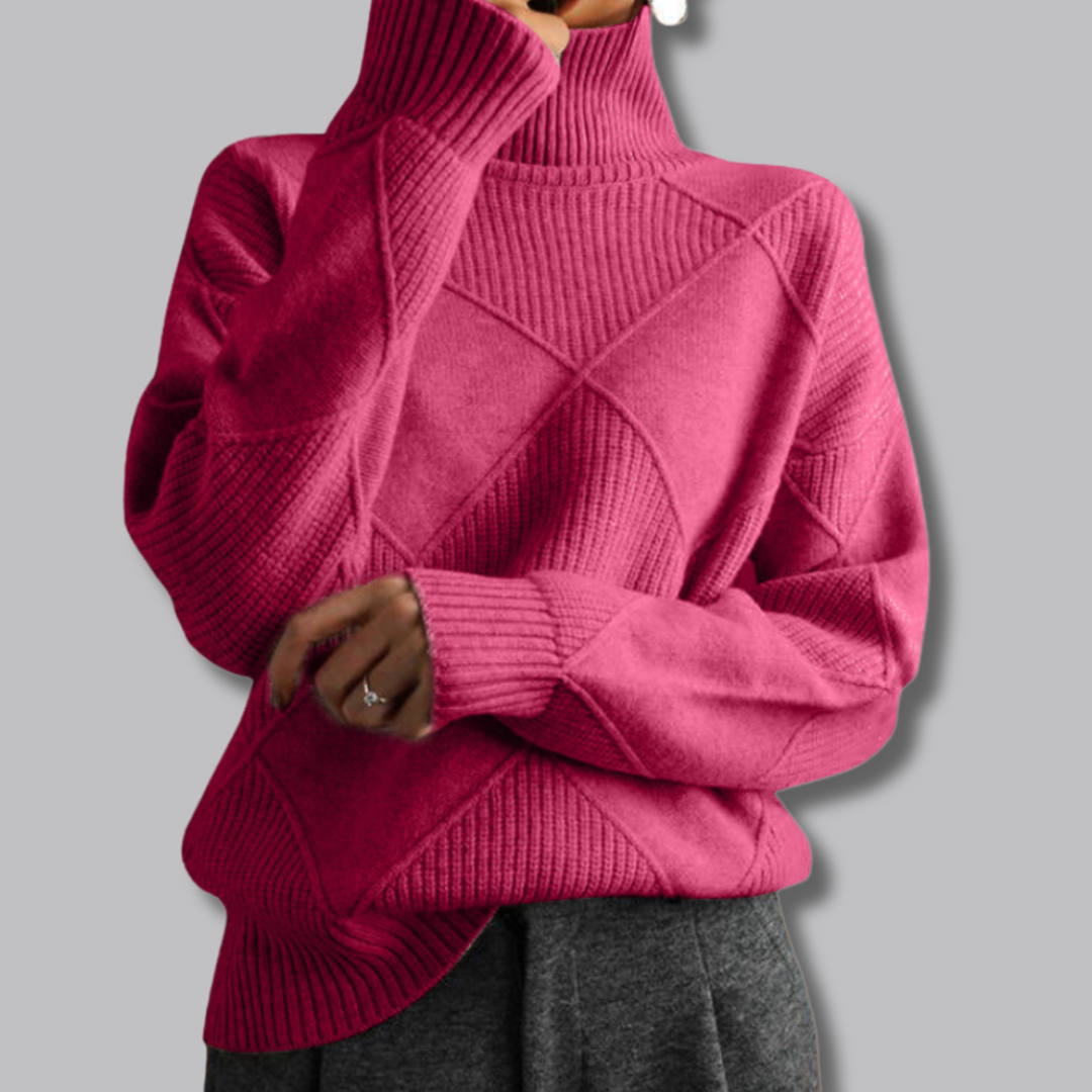 Astrid™ | Zachte coltrui met ruitpatroon