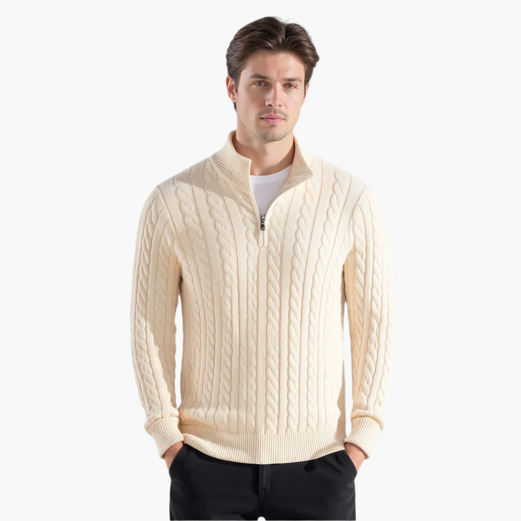 Eamon | Klassieke gebreide half-zip trui