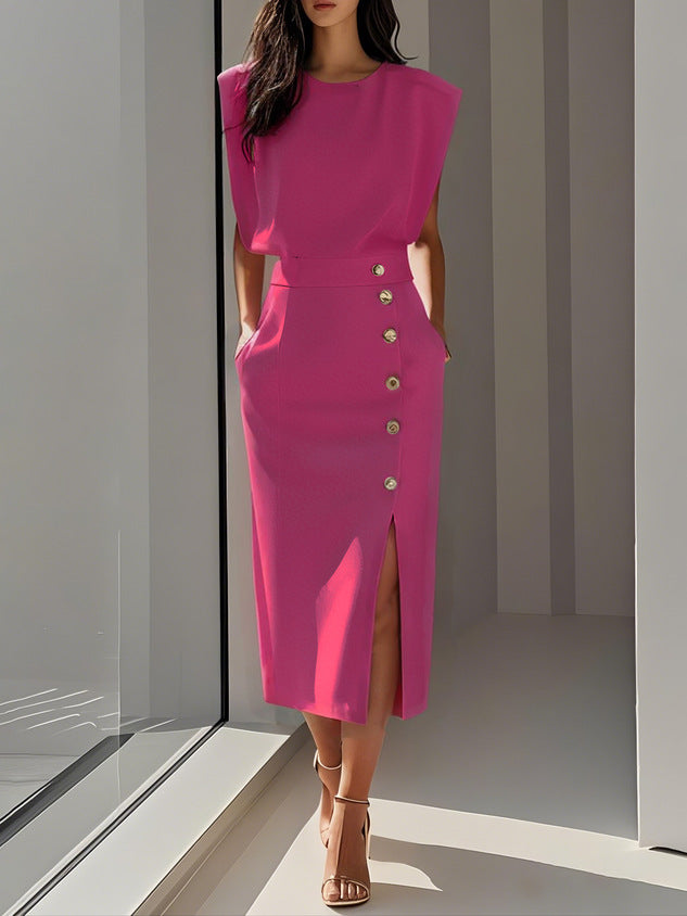 Celina | Stijlvolle Mouwloze Midi Jurk