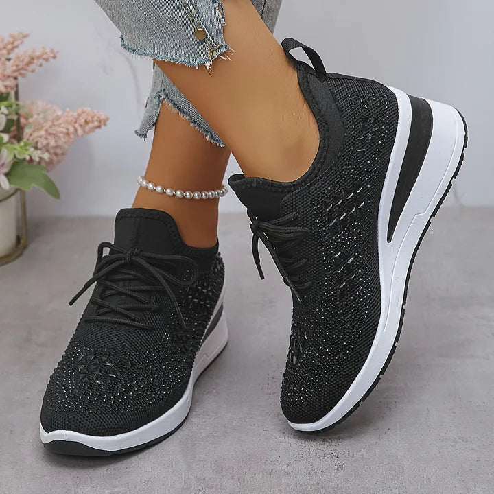 Judith™ | Orthopedische Sleehak Sneakers met Strass