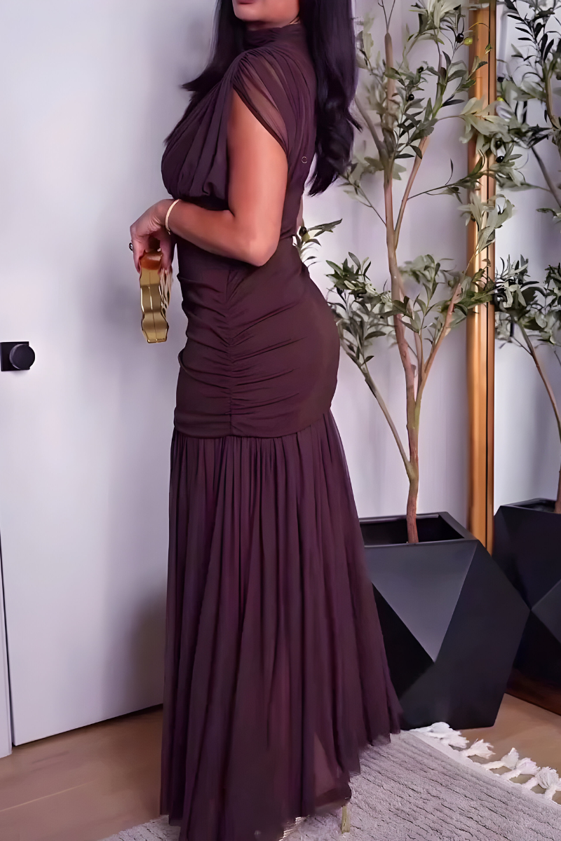 Amaya™ | Stijlvolle geplooide maxi jurk