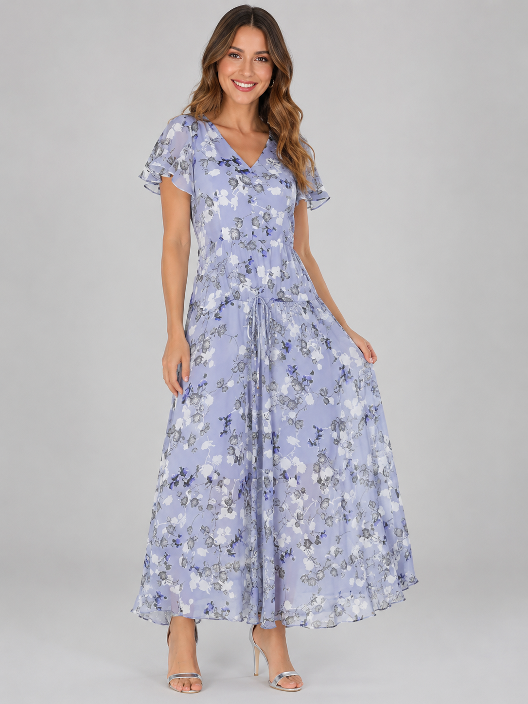 Florine | Buikcamouflerende Bloemen Maxi Jurk