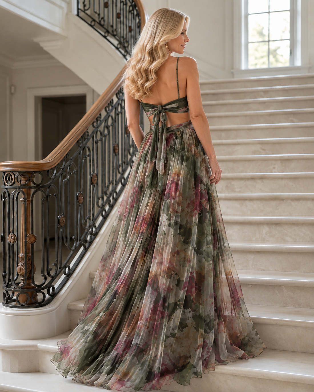 Vivienne™ | Maxi Jurk met Buikcamouflerende Print