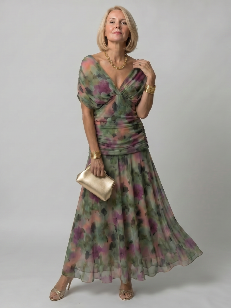 Evelina | Elegante Buikcamouflerende Maxi Jurk