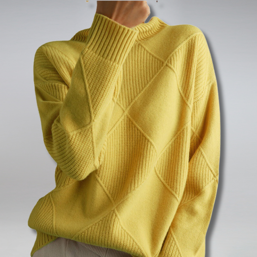 Astrid™ | Zachte coltrui met ruitpatroon