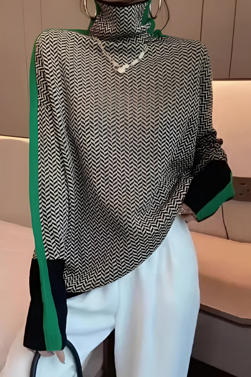 Nila | Trendy casual trui met hoge hals