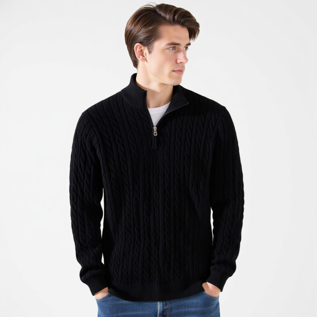 Eamon | Klassieke gebreide half-zip trui