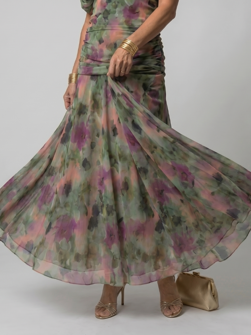 Evelina | Elegante Buikcamouflerende Maxi Jurk
