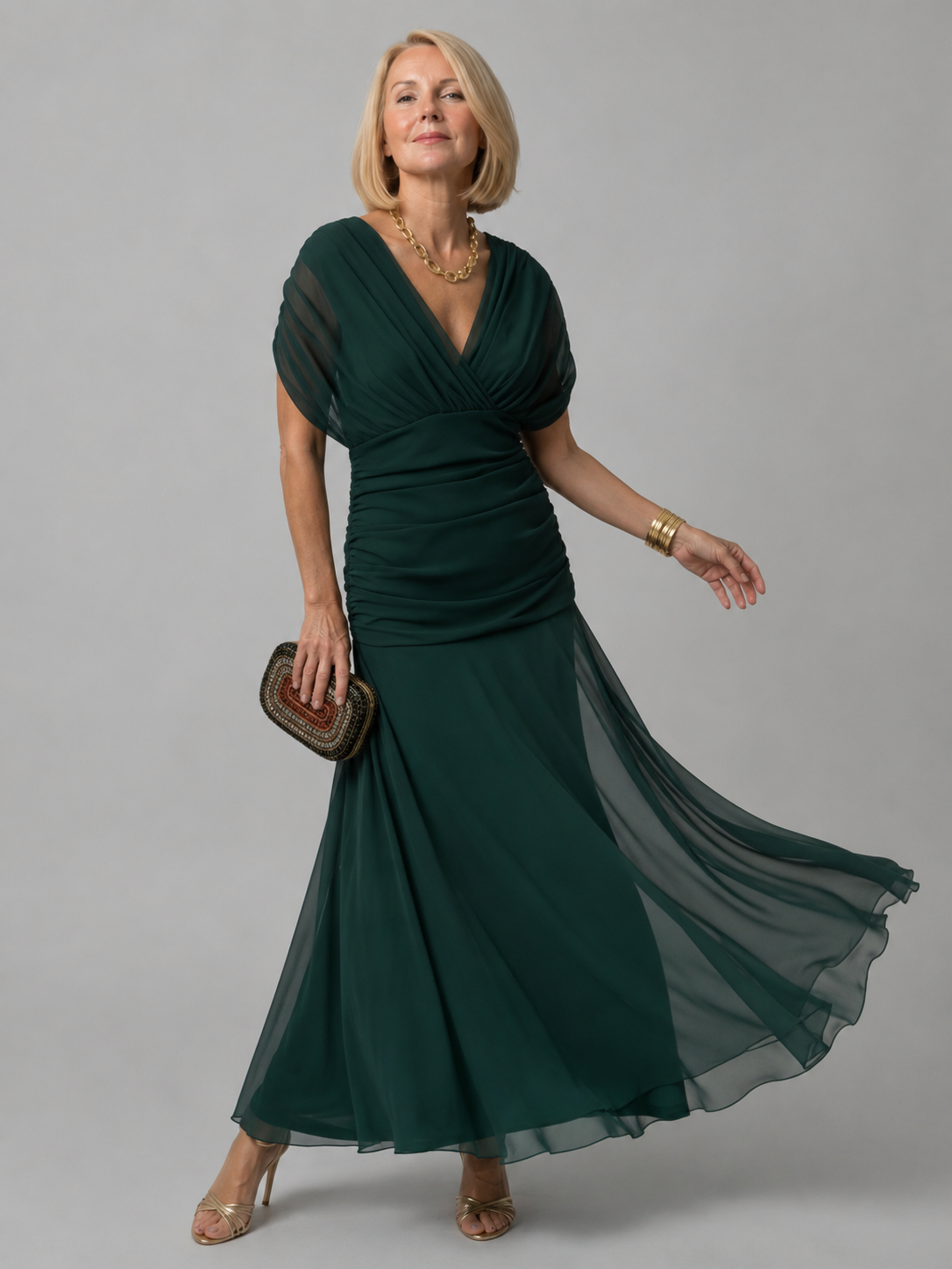 Evelina | Elegante Buikcamouflerende Maxi Jurk