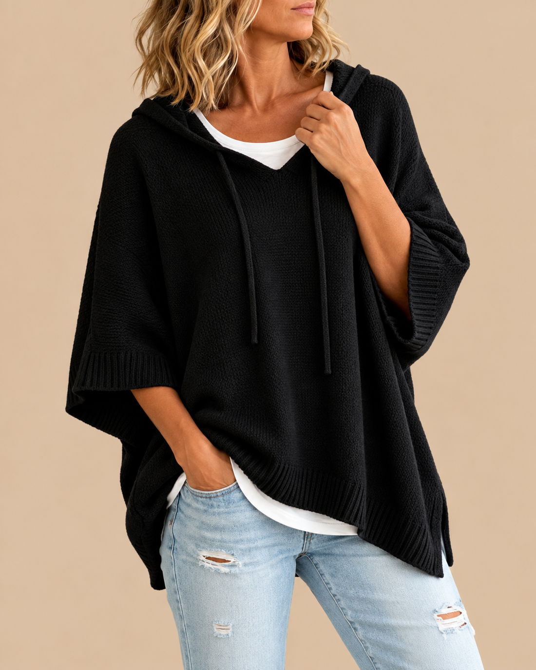 Elin | Zachte Hooded Poncho