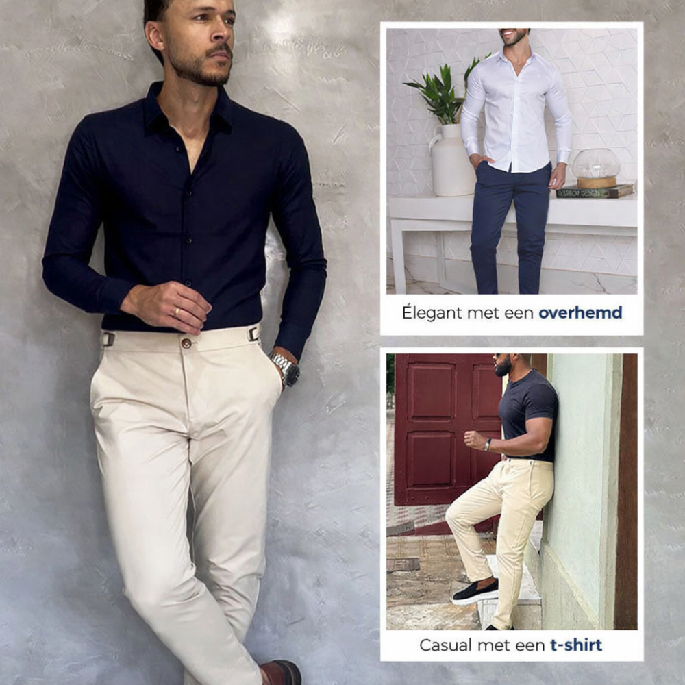 Milo | Stijlvolle aansluitende casual broek