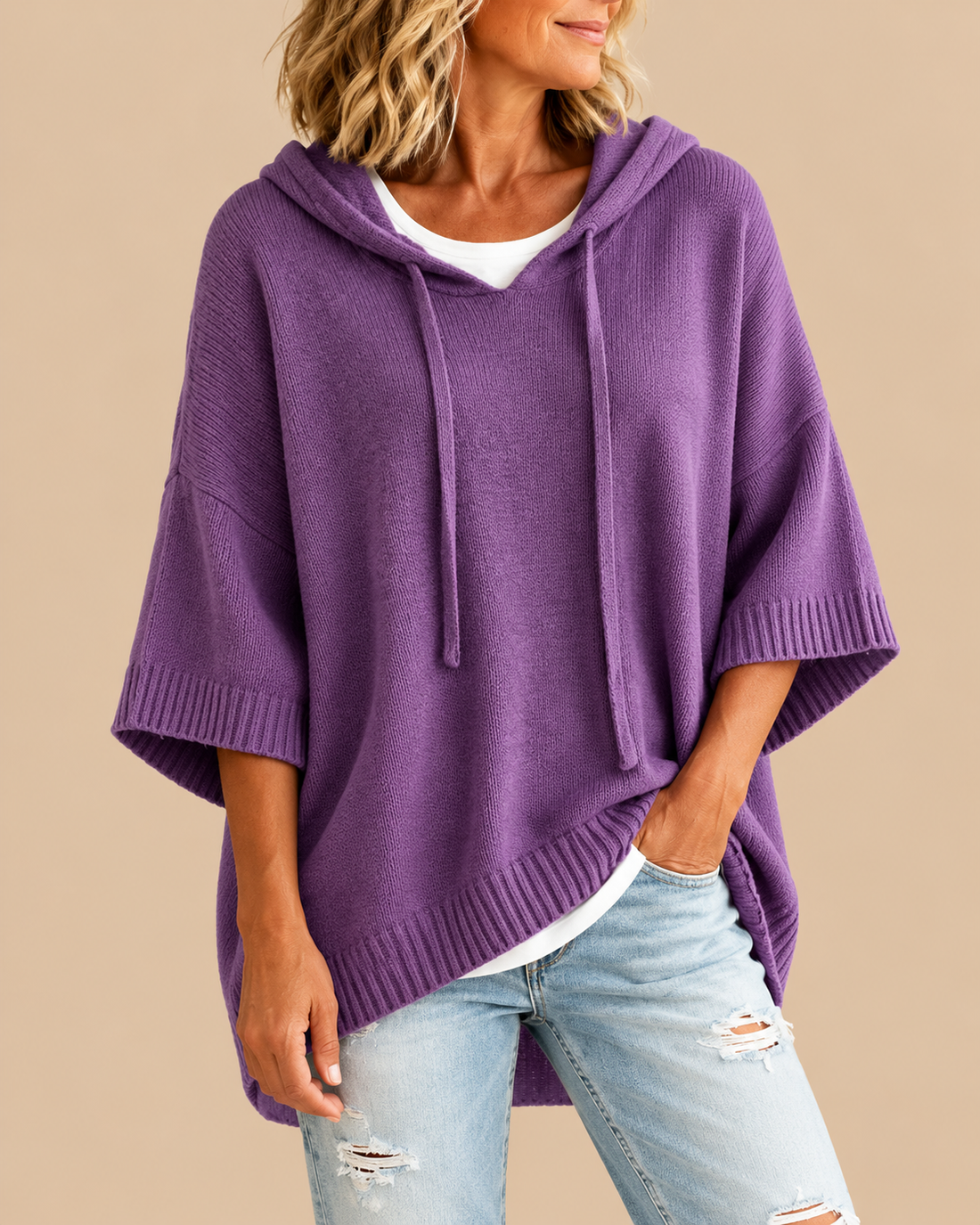 Elin | Zachte Hooded Poncho