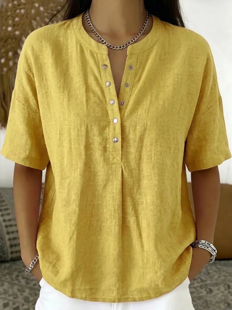 Mies | Luchtige Linnen Zomer Blouse