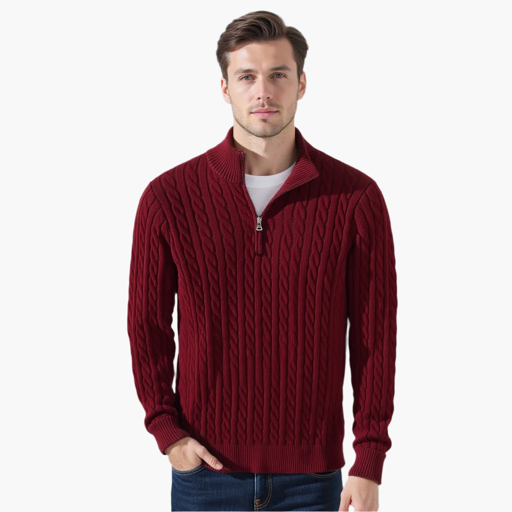 Eamon | Klassieke gebreide half-zip trui