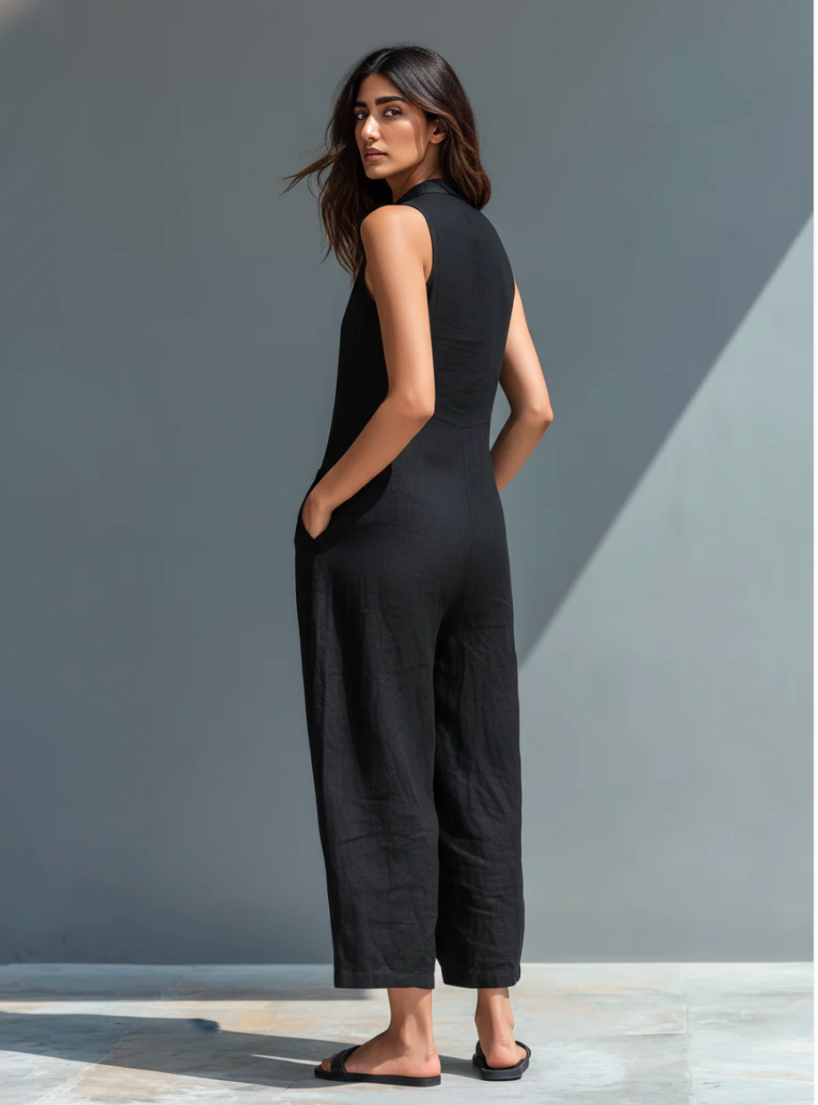 Loes | Linnen Button-Up Jumpsuit