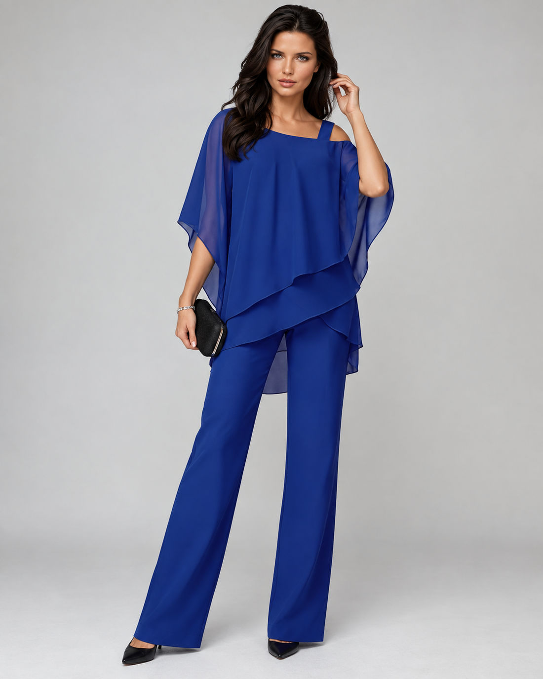 Monique | Elegante Tweedelige Set Met Gelaagde Top
