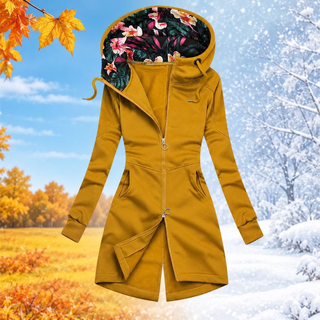 Sabine | Warme Vestjas Met Capuchon en Verstelbare Taille