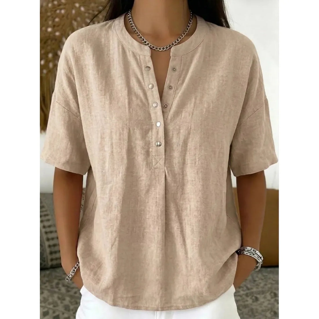 Mies | Luchtige Linnen Zomer Blouse