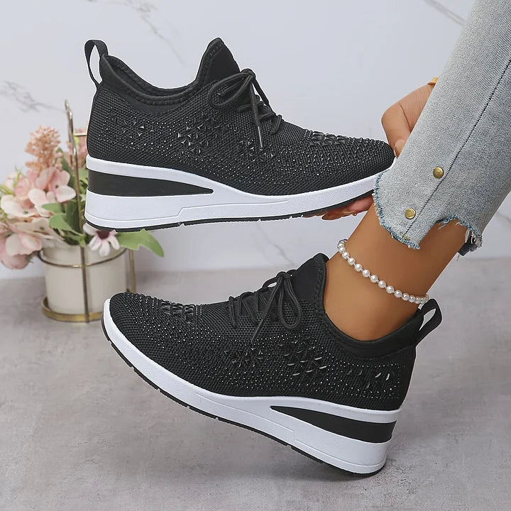 Judith™ | Orthopedische Sleehak Sneakers met Strass