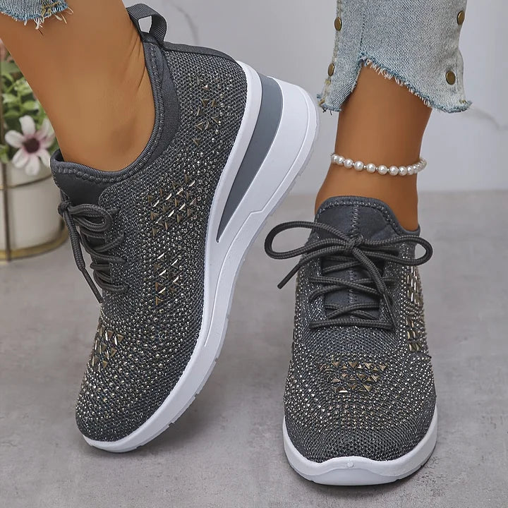 Judith™ | Orthopedische Sleehak Sneakers met Strass