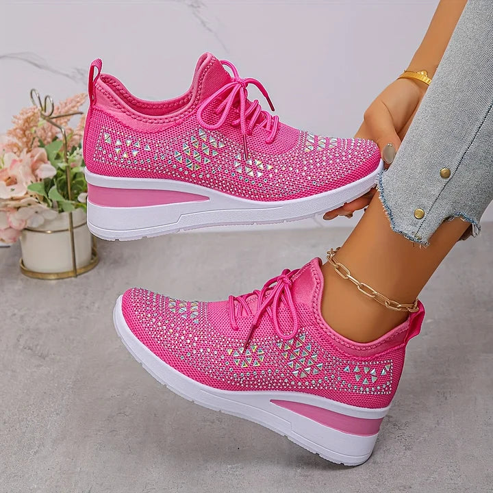 Judith™ | Orthopedische Sleehak Sneakers met Strass