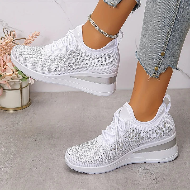 Judith™ | Orthopedische Sleehak Sneakers met Strass