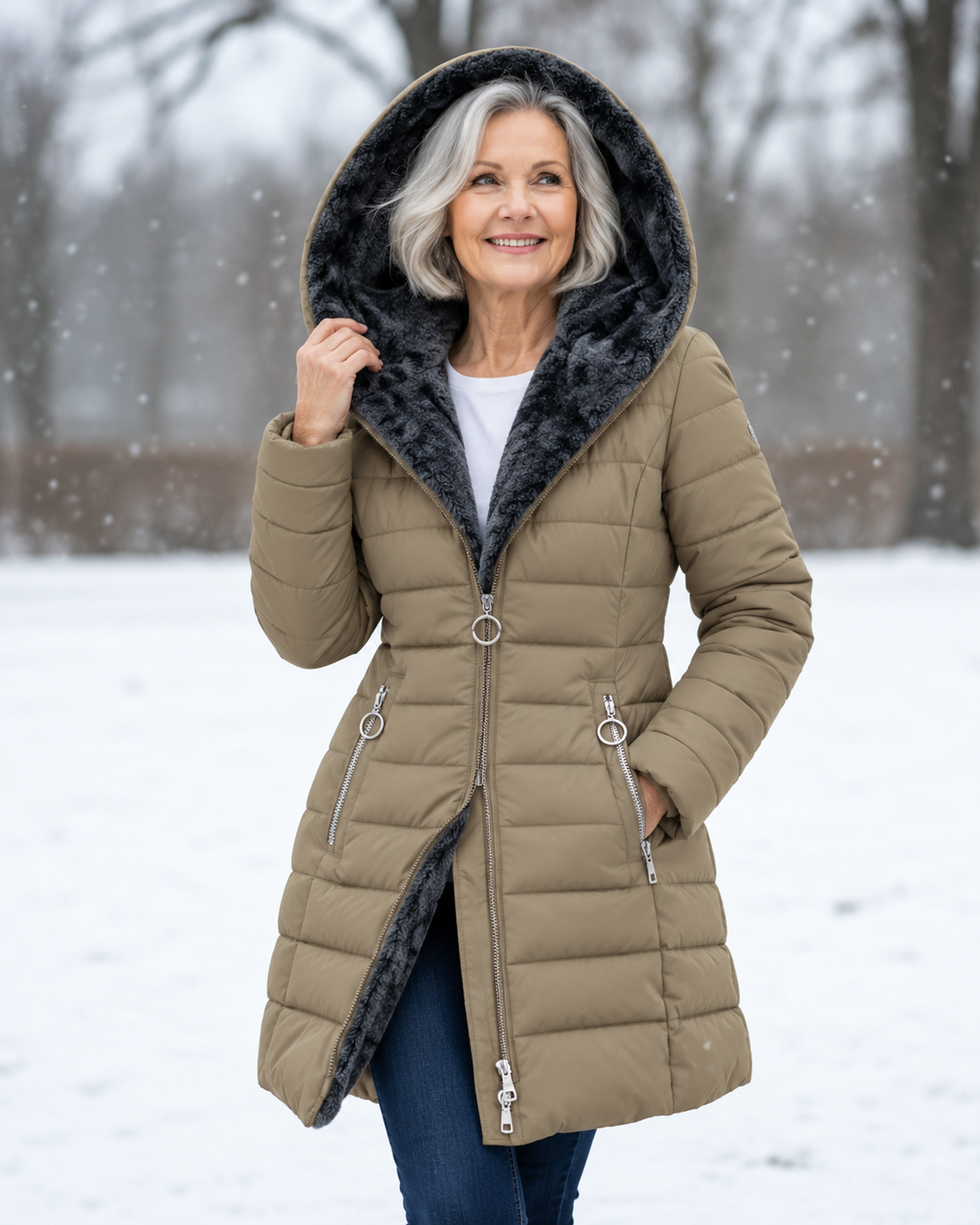 Marga | Warme Gewatteerde Winterjas Met Capuchon