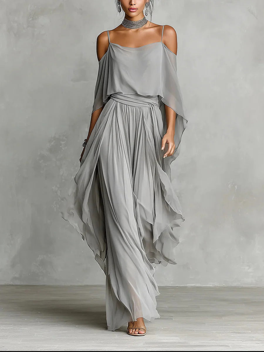 Marloes | Chiffon Set in Grijs