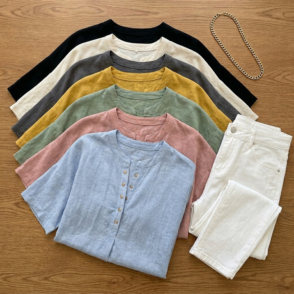 Mies | Luchtige Linnen Zomer Blouse