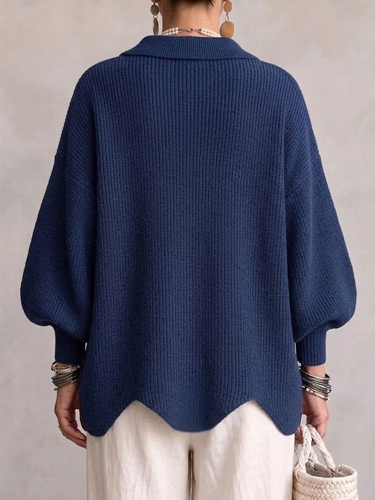 Annette™ | Elegante Oversized Vest met Grote Gouden Knopen