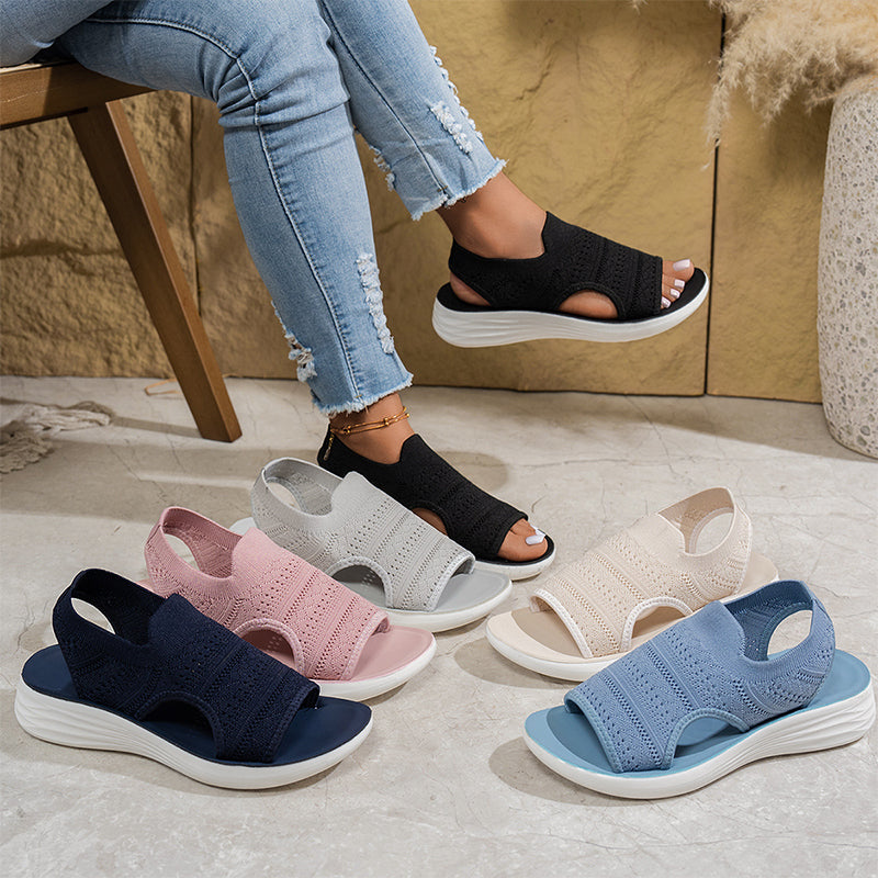 Ria | Comfortabele Ademende Platformsandalen Van Gebreid Materiaal