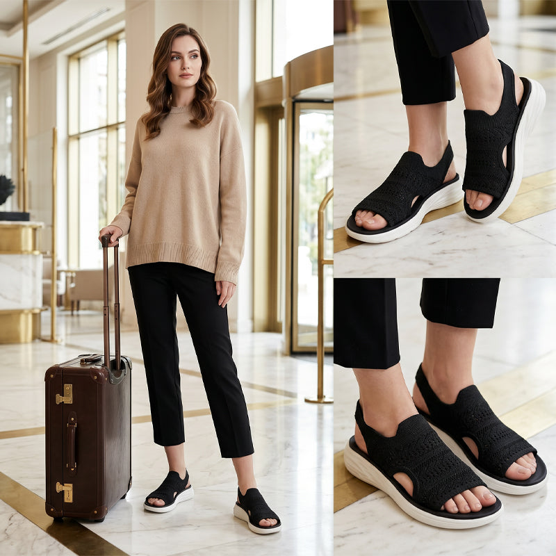 Ria | Comfortabele Ademende Platformsandalen Van Gebreid Materiaal