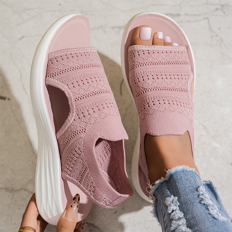 Ria | Comfortabele Ademende Platformsandalen Van Gebreid Materiaal