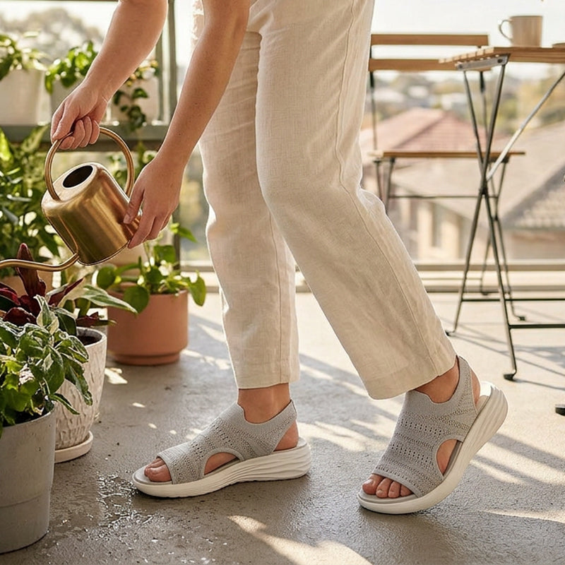Ria | Comfortabele Ademende Platformsandalen Van Gebreid Materiaal