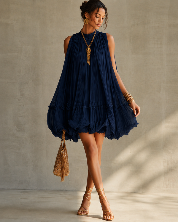 Camilla | Luchtige Buikcamouflerende Chiffon Jurk