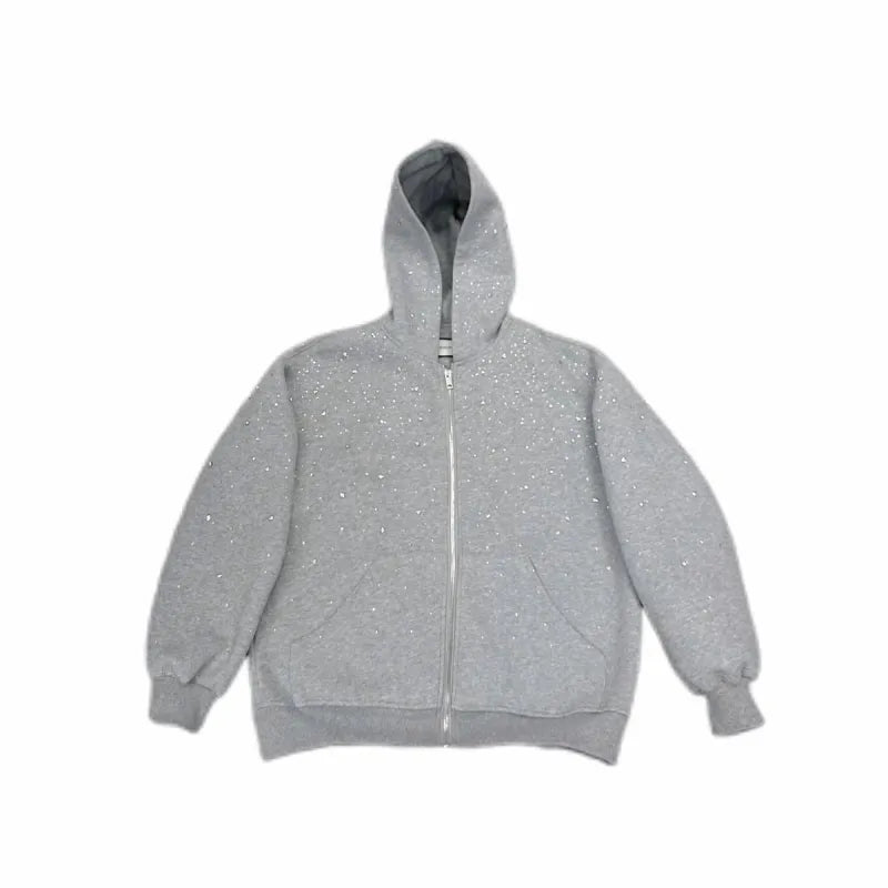 Nova™ | Hoodie met Glitters en Rits