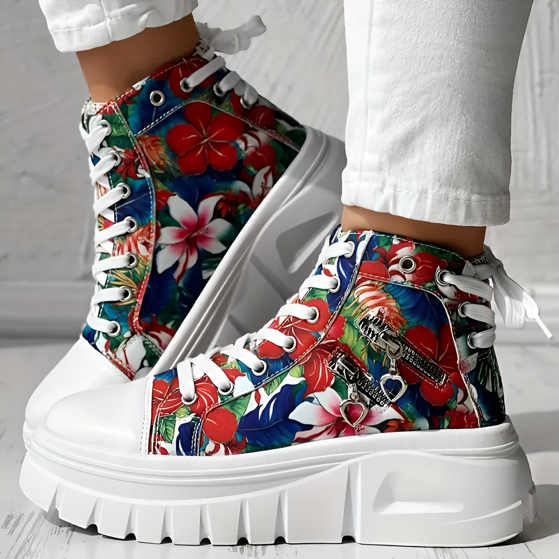 Elin™ | Comfortabele Hoge Sneakers met Spijkerstof