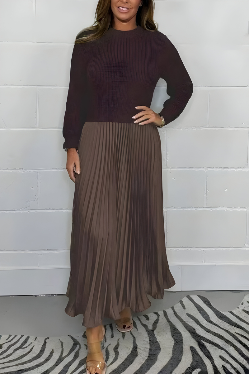 Elara™ | Elegante geplisseerde maxi jurk
