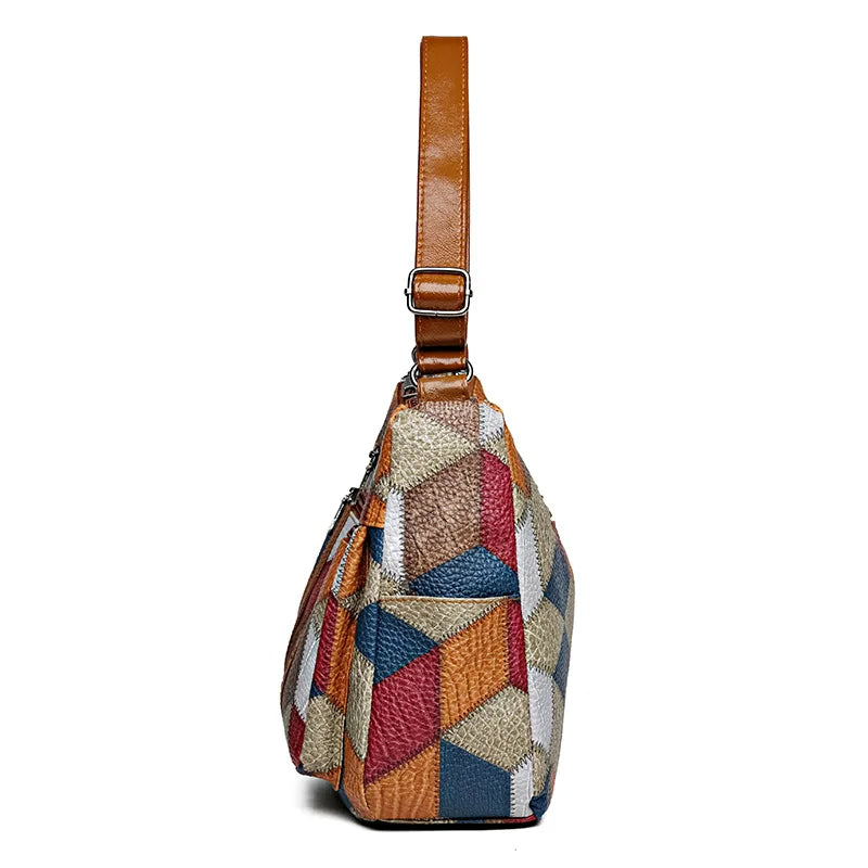 Hazel™ | Kleurrijke Patchwork Schoudertas