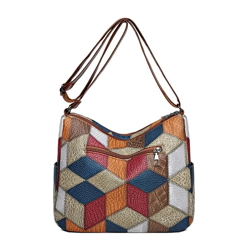 Hazel™ | Kleurrijke Patchwork Schoudertas