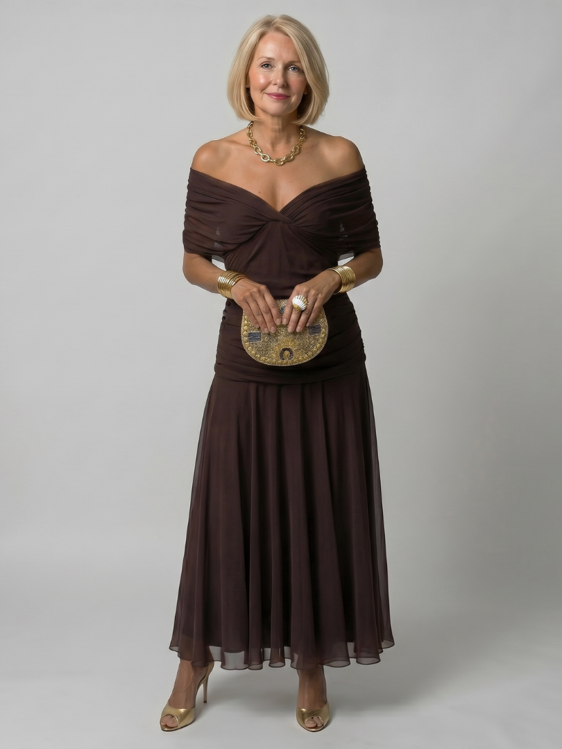 Evelina | Elegante Buikcamouflerende Maxi Jurk