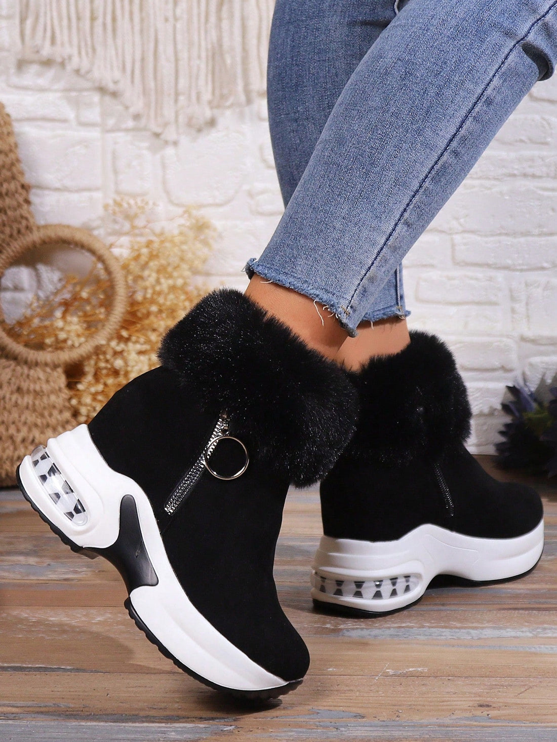 Noor™ | Comfortabele Platform Boots met Imitatiebont