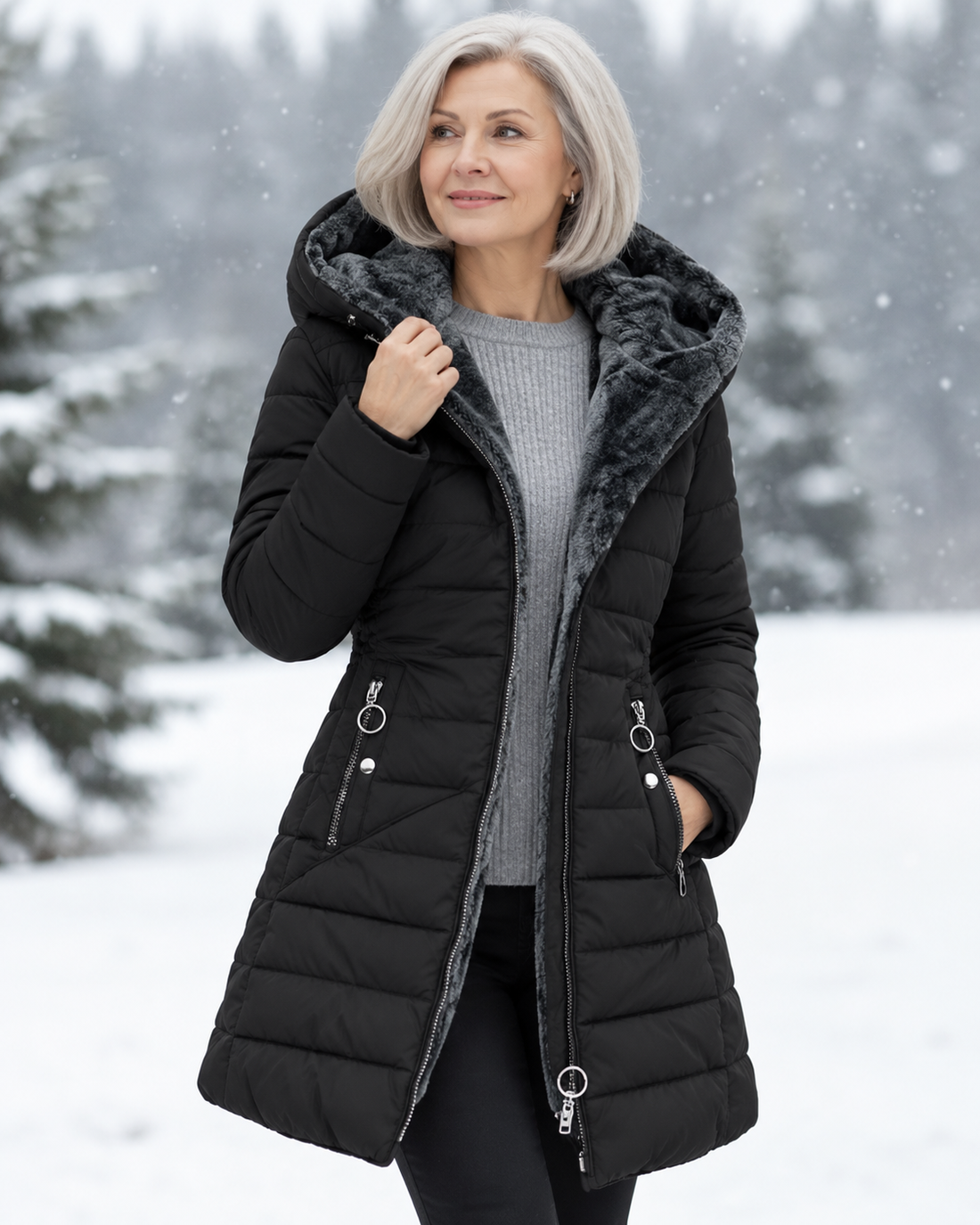 Marga | Warme Gewatteerde Winterjas Met Capuchon