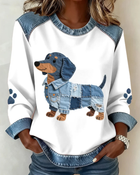 Wit met denim hond 1