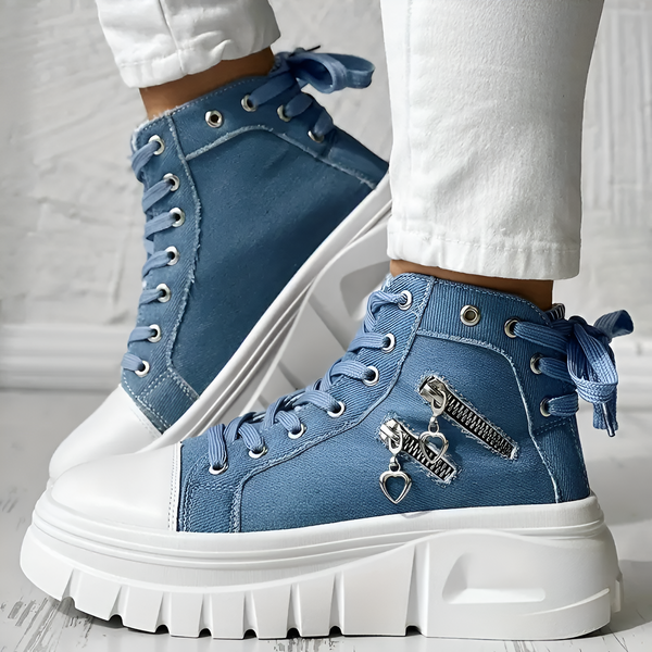 Elin™ | Comfortabele Hoge Sneakers met Spijkerstof